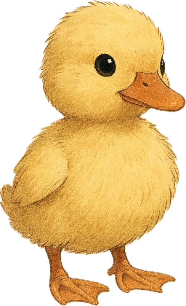 Cute yellow duckling